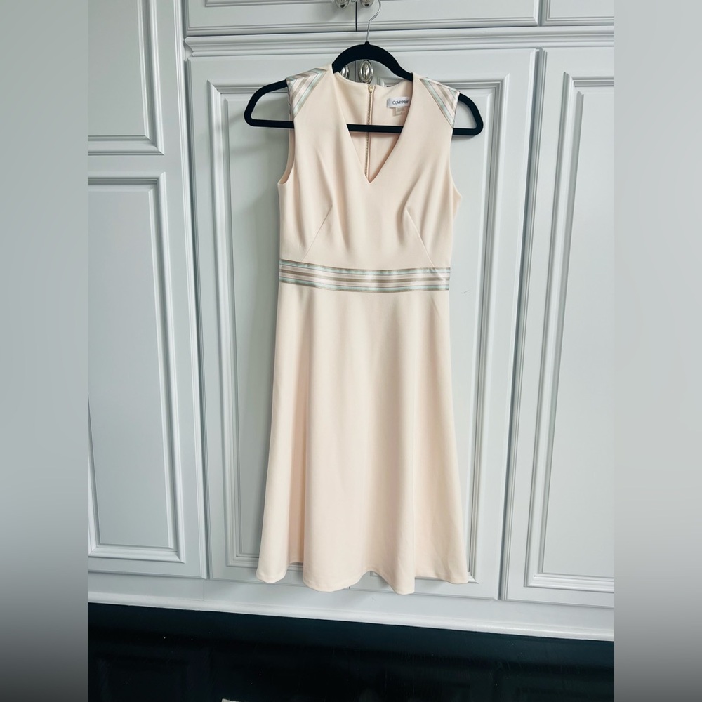 NWT Calvin Klein Dress A-Line NWT Blush Ribbon Size 2